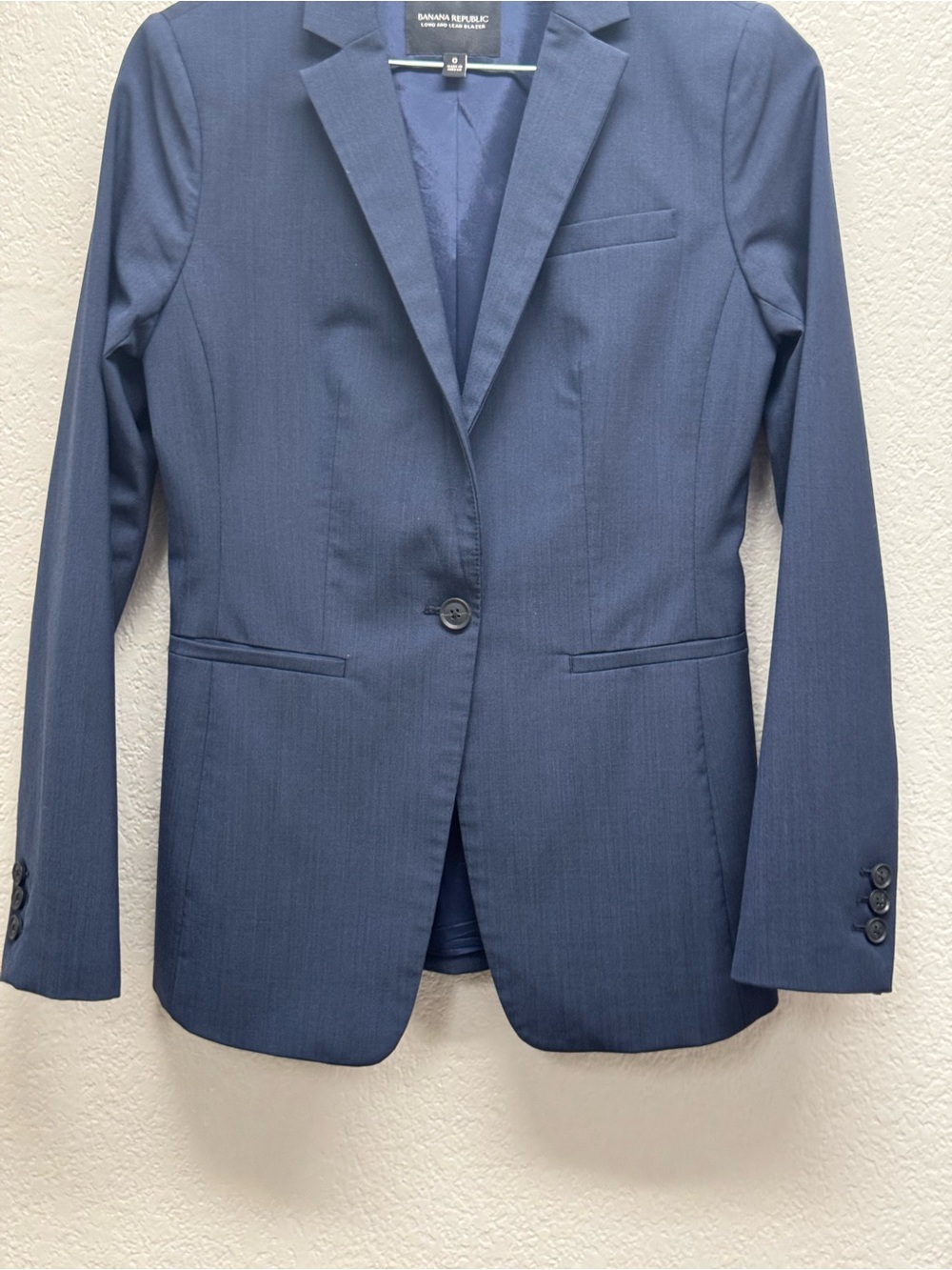 Banana Republic Women's Navy Single-Button Tailored Blazer Italian wool  size 0